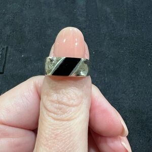 Sterling Silver and Black Onyx Ring Size 5